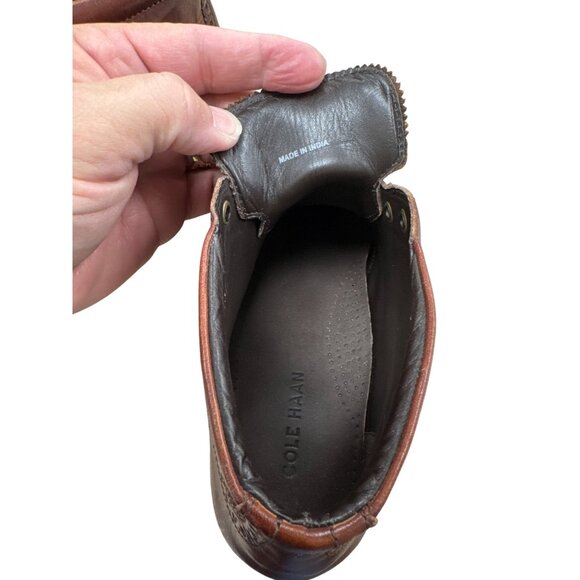 Cole Haan Mens Brown Leather Ankle Wingtip Boots 8M SKU 7796 - Picture 12 of 14